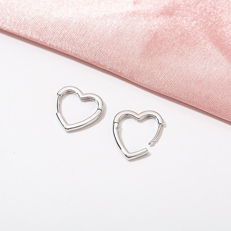 Hollow Love Heart Geometric Earrings For Women Girls Minimalist Elegant Classic Ear Buckle Wedding Bride Jewelry Gifts
