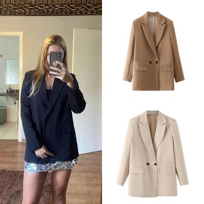 Blazer Žena Černá Béžová Khaki Modrá Zelená Šedá Ženy Kabát Móda Kancelářské oblečení Dámské Blazery Bunda Svrchní oděvy