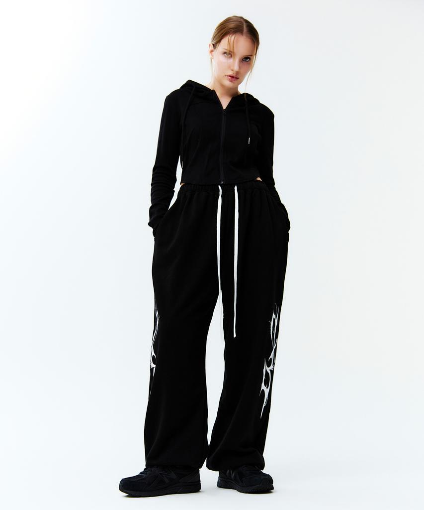 D.XO.H (Summer Fabric Added) Thunder Logo Pants Black