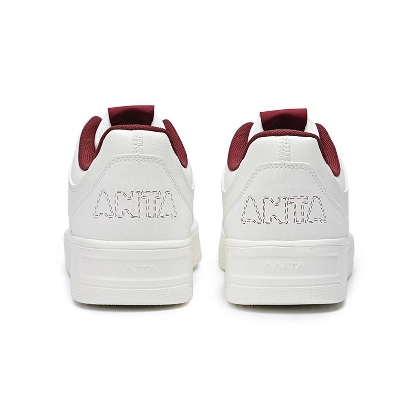 Anta Classic Simple Versatile Shock Absorbing Wear Resistant Low Top Sneakers Men Sneakers White Red 912538003Q-1
