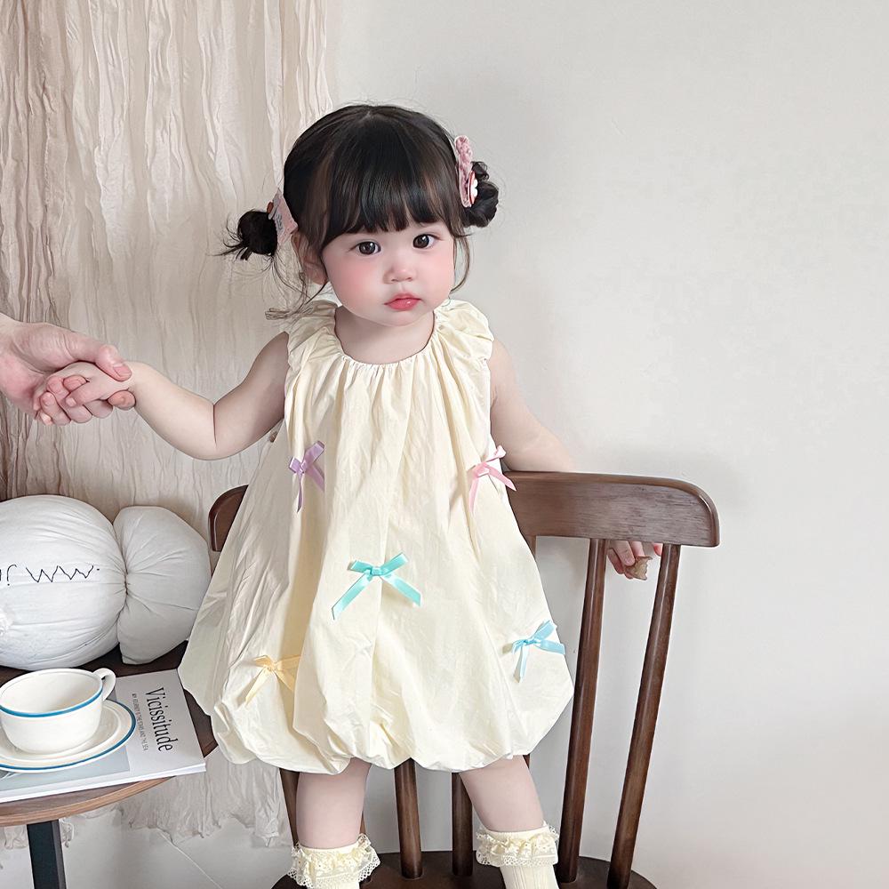 

Летнее платье принцессы с бантом для девочки 2025 года - Стиль с юбкой-бутоном без рукавов 120 cm