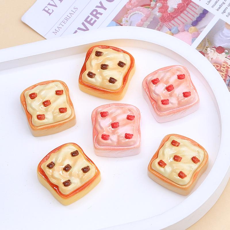 DIY Cute Resin Accessories: Cream Glue Cartoon Hair Clips & Crocs Charms, Cheese Toast Food Toy Decorations