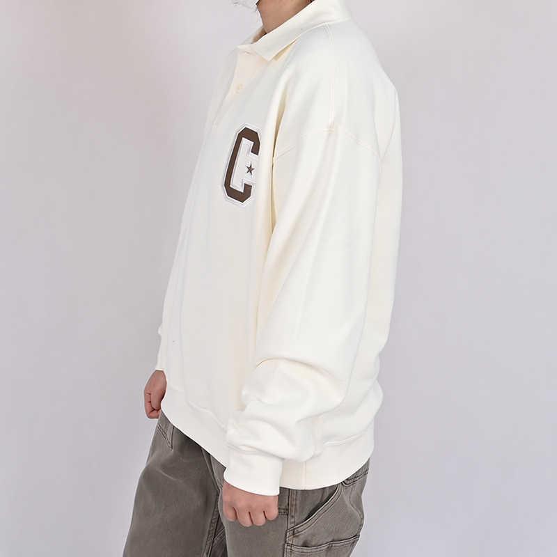 New Converse Premium Collared Crew Sweatshirt 10028004-A03