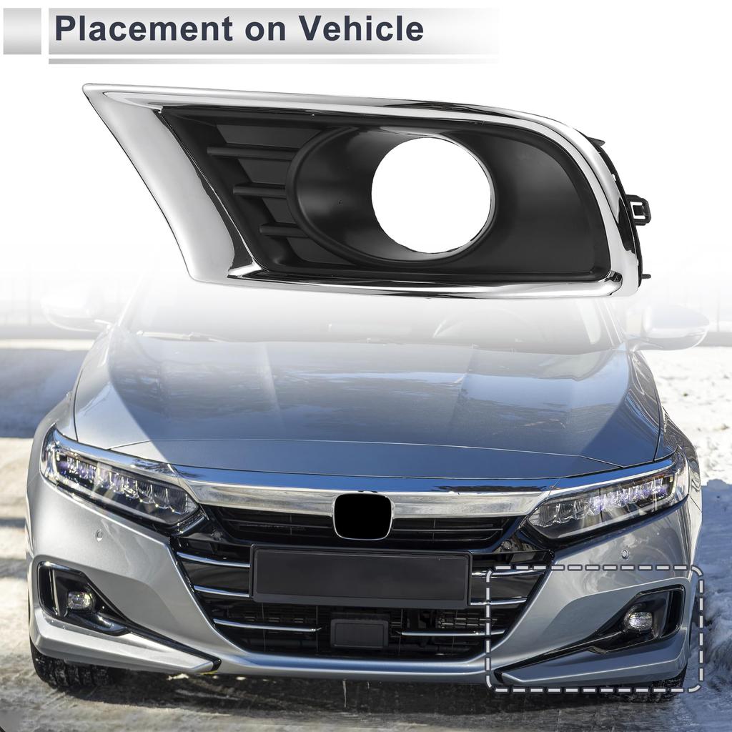 RATCHROLL Front Left Fog Light Grille for Toyota Camry Front Lower Bumper Fog Light Cover Part Number 1 Piece 2009-2011, Insert, 5204006110, ABS,