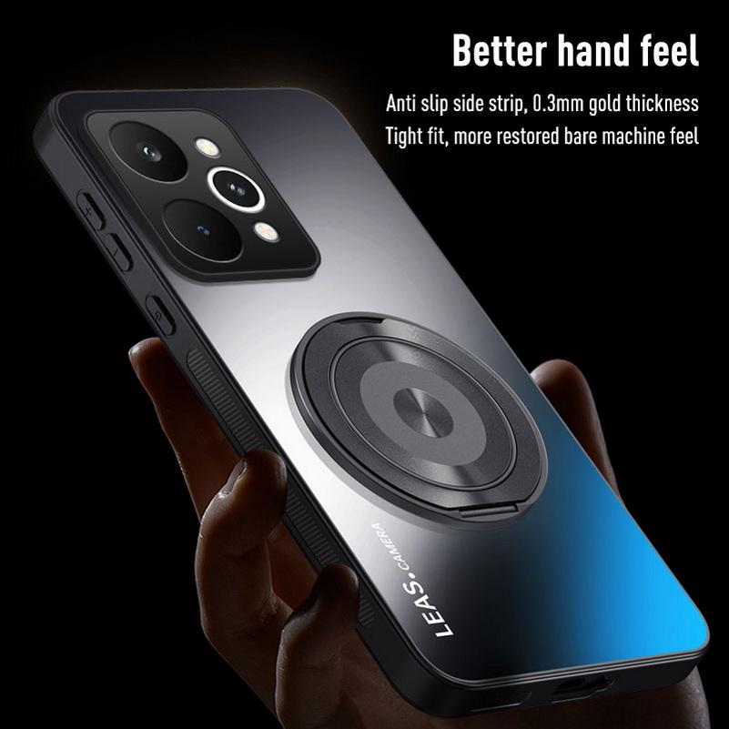 AG Matte Back Panel Metal Magnetic Bracket Case For Realme 15 Pro 14 Pro + 14X 13 Pro 12 11 Pro realme GT 7 6 6T Neo 7x Cover