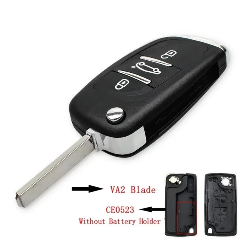 Jingxin KEY Modified Filp Folding Remote Key Shell Case For Peugeot 207 307 407 408 308 For Citroen C4C2 HU83/VA2 Blade 0523 Car