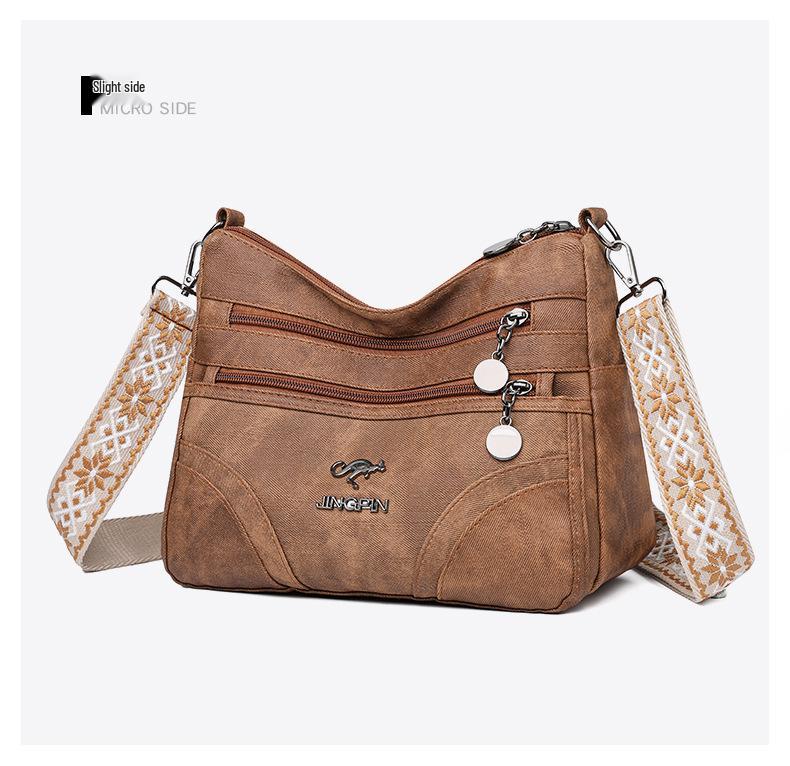 Stylish Multi-Compartment Crossbody Bag for Mature Women