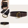 Punk Style Rivet Leather Belt With Alloy Buckle For Casual Fashion Accessories