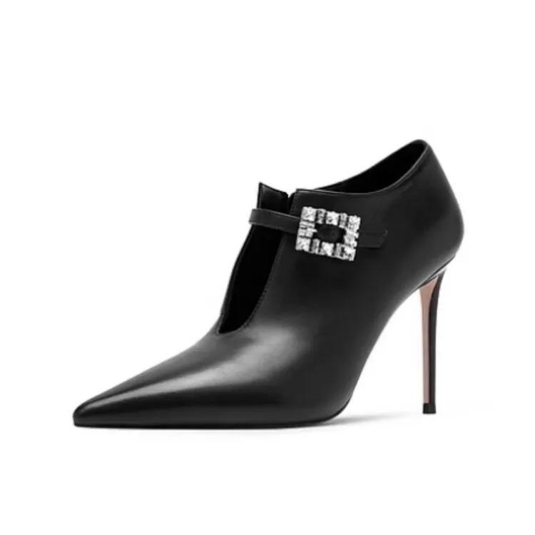 Fashion European American Fashion Black Women High-heeled Shoes Bridal Wedding Dress Banquet Fashion Party Sexy Single Shoes Size 35-45