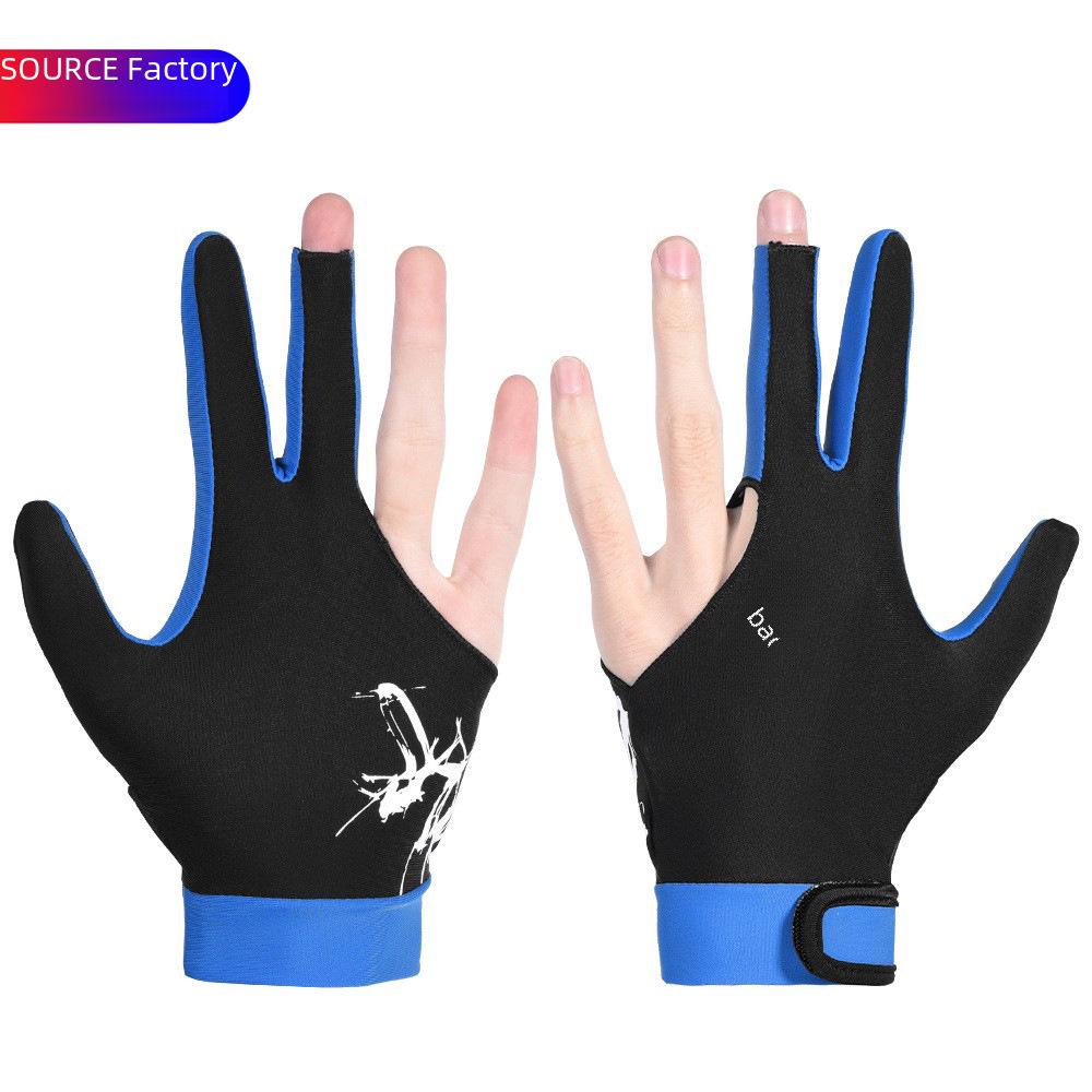 Guantes de billar unisex de tres dedos, sin dedos, ambidiestros, paquete individual