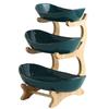 Multi-layer Fruits Vegetables Fruits Bamboo and Wood Best Rack Ceramic Creative Design Double-layer Snacks Snacks Home Use Living Room Dry Storage