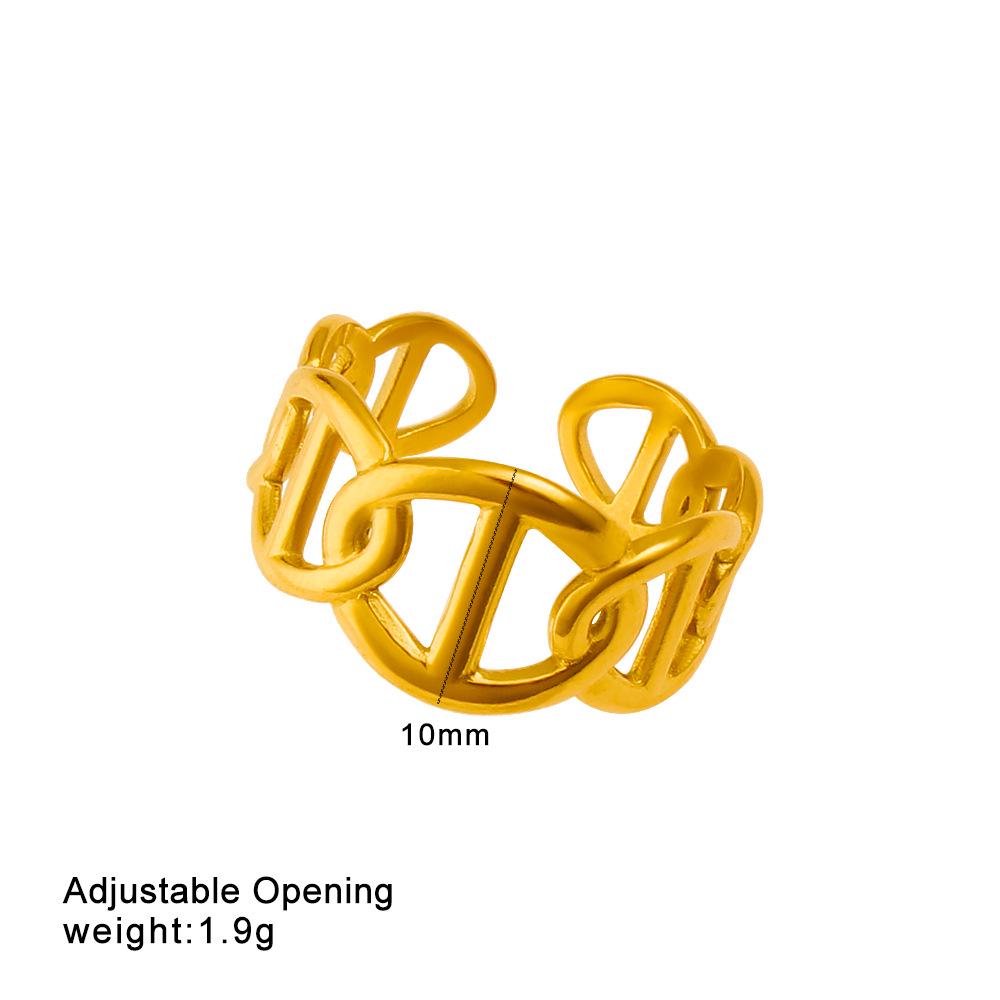 18K Gold Titanium Steel Coffee Bean Pig Nose Fashion Ring