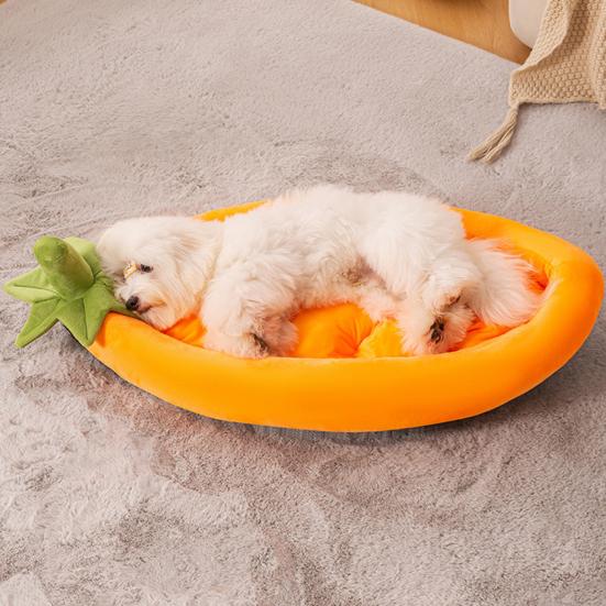 Eggplant Cats Bed Vegetable Shape Pet Sofa with Removable Cushion Joint Support Cute Pet Bed for Cats Small Dogs Kittens
