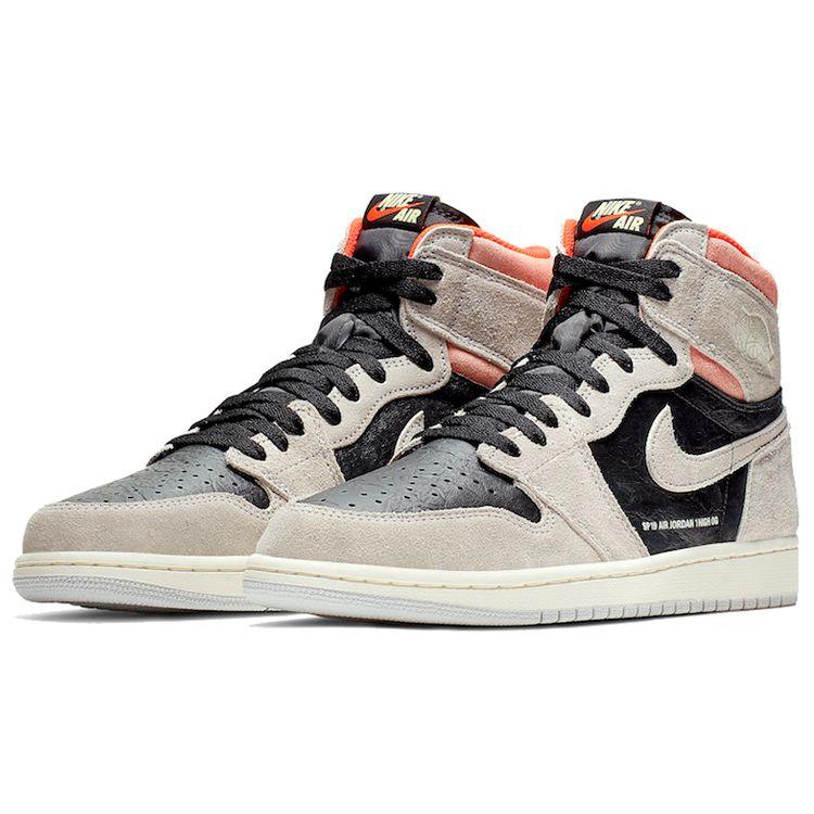 Air Jordan 1 Retro High OG Neutral Grey Men Sneakers Hyper-Crimson-White-Black 555088-018