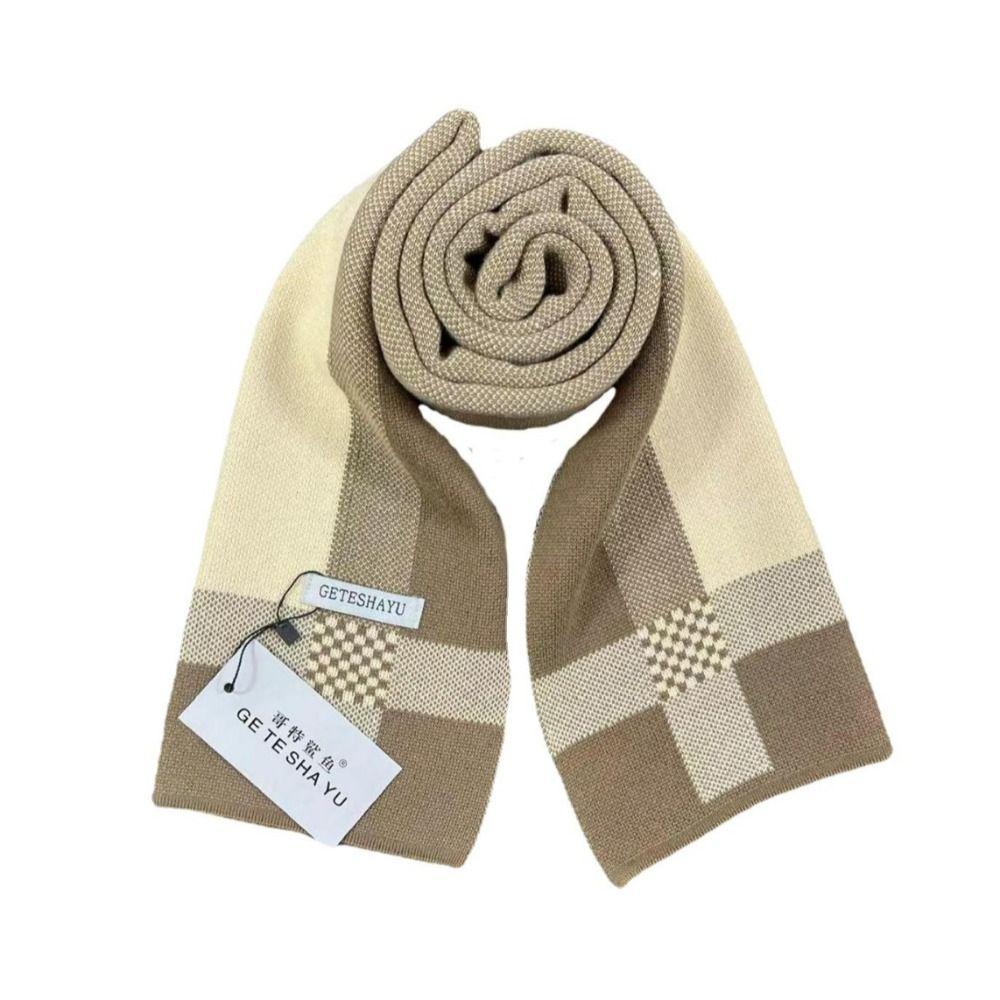 Lightweight Men Knitted Scarf Thickened Winter Cashmere Shawl Trendy Unisex