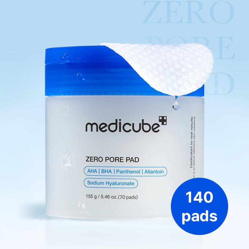 medicube Zero Pore Pads 2.0, Dual-Textured Facial Toner Pads for Exfoliation and Pore Care