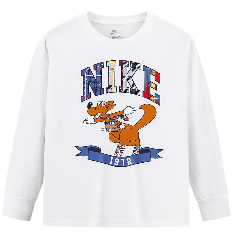 Nike Kids  Playful Print Cotton Long Sleeve T-Shirt 160
