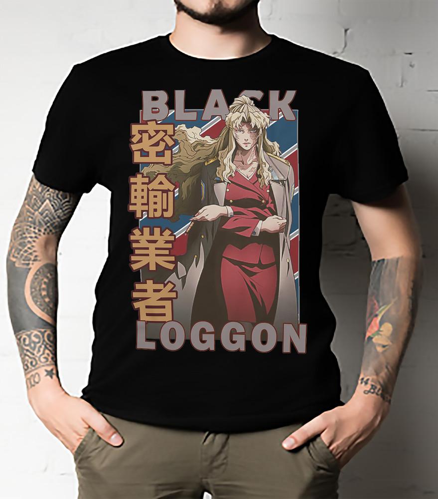 

Balalaika Black Lagoon Burakku Ragun Retro Blue Red Design T-Shirt ALL SIZE Unisex T-Shirt XL