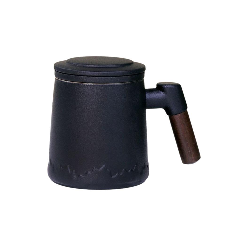 Kung Fu tesett med trehåndtak 400 ml keramisk tekopp personlige gaver