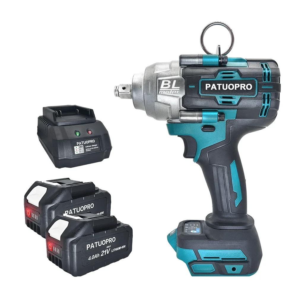 Max 2000N.m Torque Brushless Electric Impact Wrench Rechargable 1/2 Inch Cordless Wrench Power Tools For Makita 18v Battery