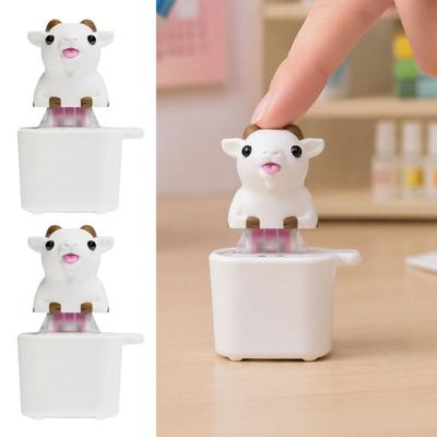 Animal Keyring Accessory 1/2Pcs Goat Keyboard Fidget Toy with Sound, Rechargeable Sheep Finger Clicker Device Toy, Push Button Decompression Keychain
