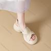 Fashion Comemore Roman Sandals Women Summer Thick Bottom Shoe Soft Leather Peep Toe Chunky Heeled Female Sandales Casual Shoes for Women