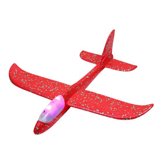 Foam Glider with LED Lights EPP Hand Throw Airplane Toy for Kids A красный