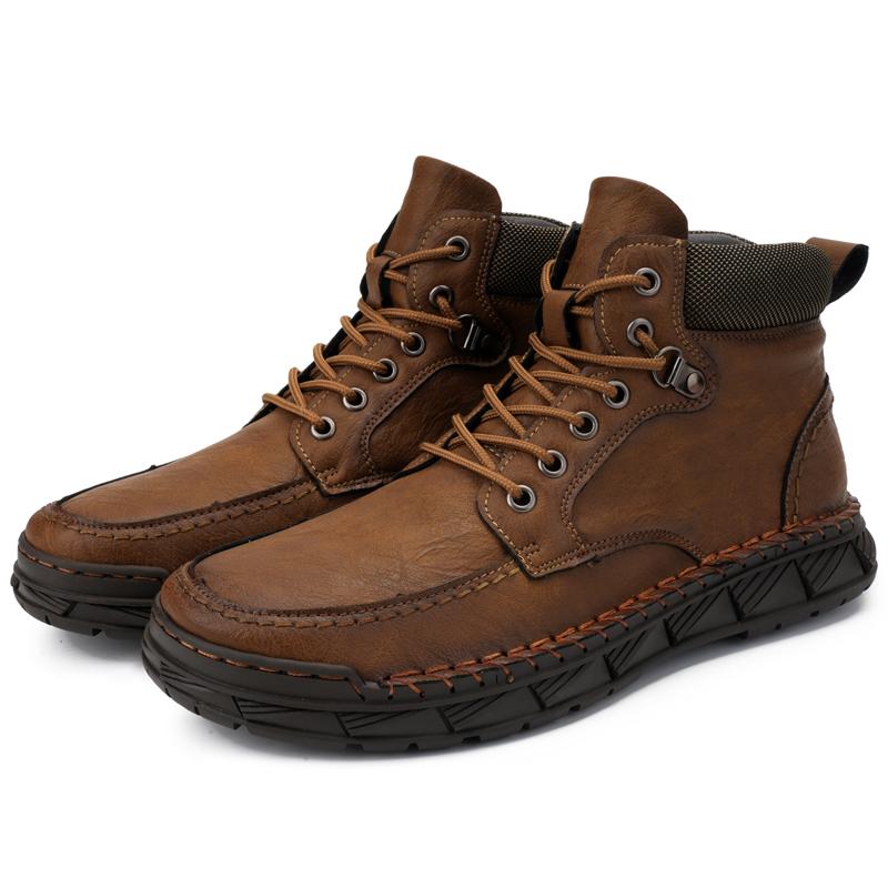 FashionClassic Men's Shoes High Quality Outdoor Boots Men All-match Genuine Leather Outdoor Boots Fashion Brand Mens Low Top Sneakers