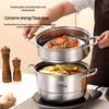 ZISIZ 30CM Double Grate Timer Steamer Pot