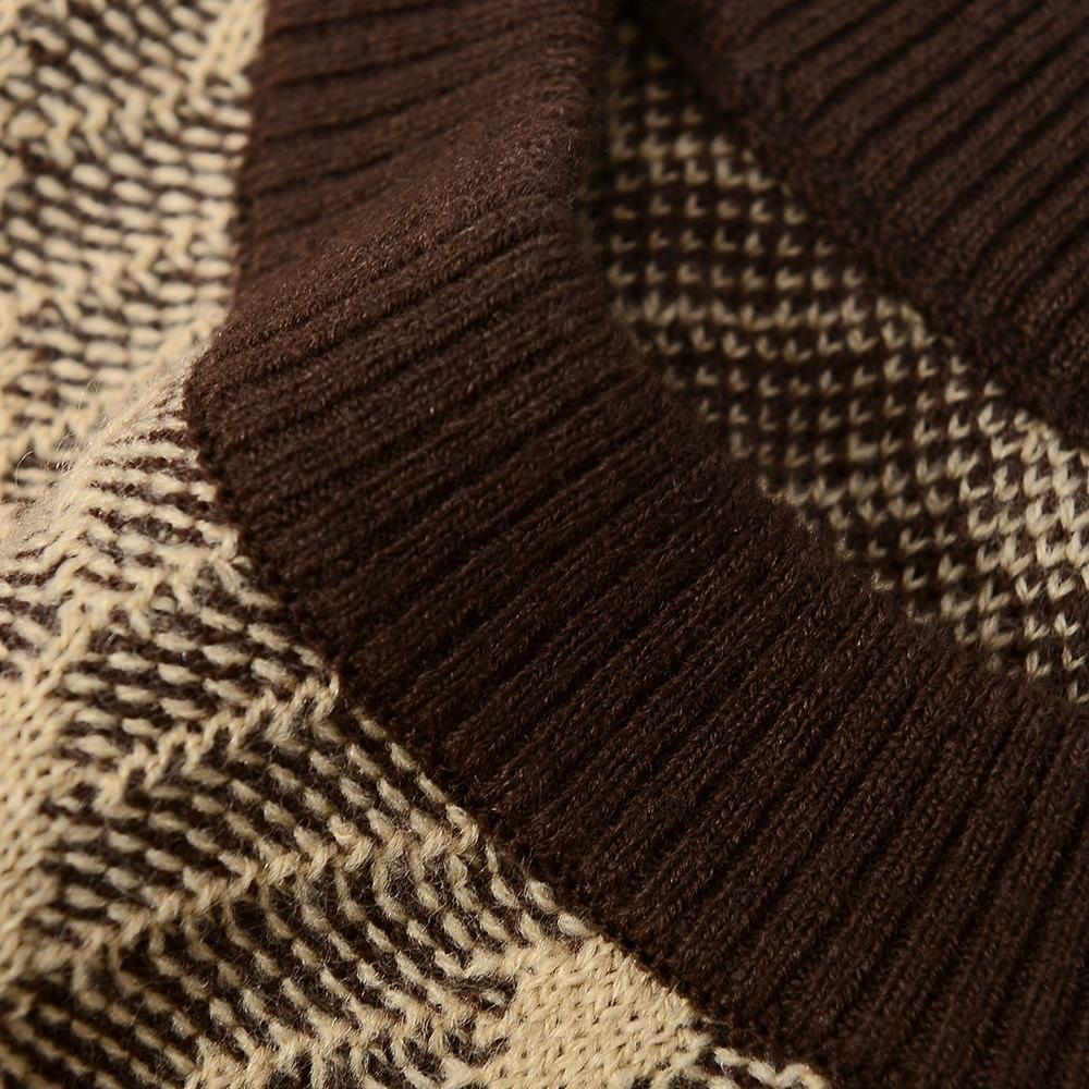 Jersey de manga larga con cuello redondo y diamantes vintage para hombre