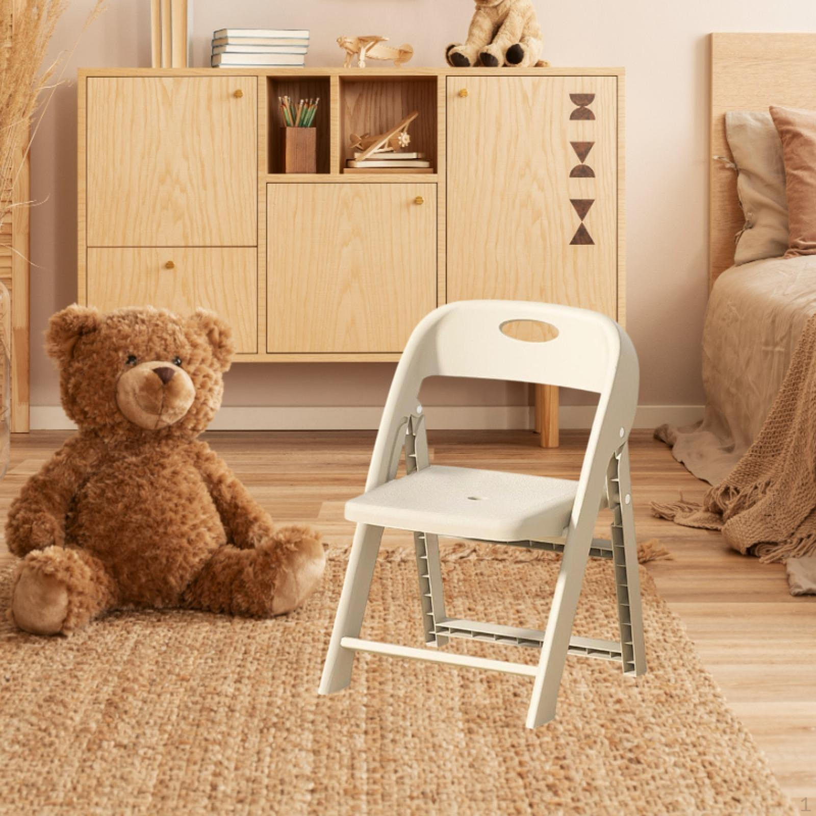 

Дитячий стілець Дитяче сидіння Навчальний Антиковзкий Легкий Шкільний Штабельований Складний для Дитячої кімнати Дому білий