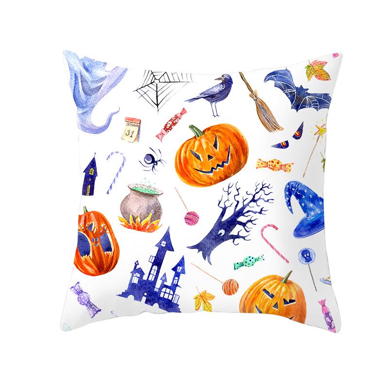 New Halloween Pumpkin Pillow Cover Home Peach Skin Home Decoration Supplies Cushion Waist Pillow Cover