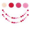 2pcs Colorful Handmade Wool Felt Ball For Wall Decoration Valentine's Day Garland
