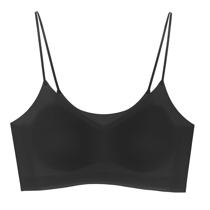 Underwear women's summer seamless thin ice silk beautiful back sports without steel ring, large chest shows small chest gathering, shoulder strap bra
