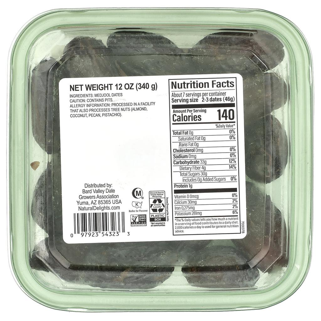 Natural Delights, Fresh Medjool Dates, Whole Dates, 12 oz (340 g)