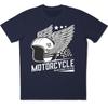 Motorcycle Racing Club Biker Helmet Wings Checkered Flag Vintage Graphic T-Shirt