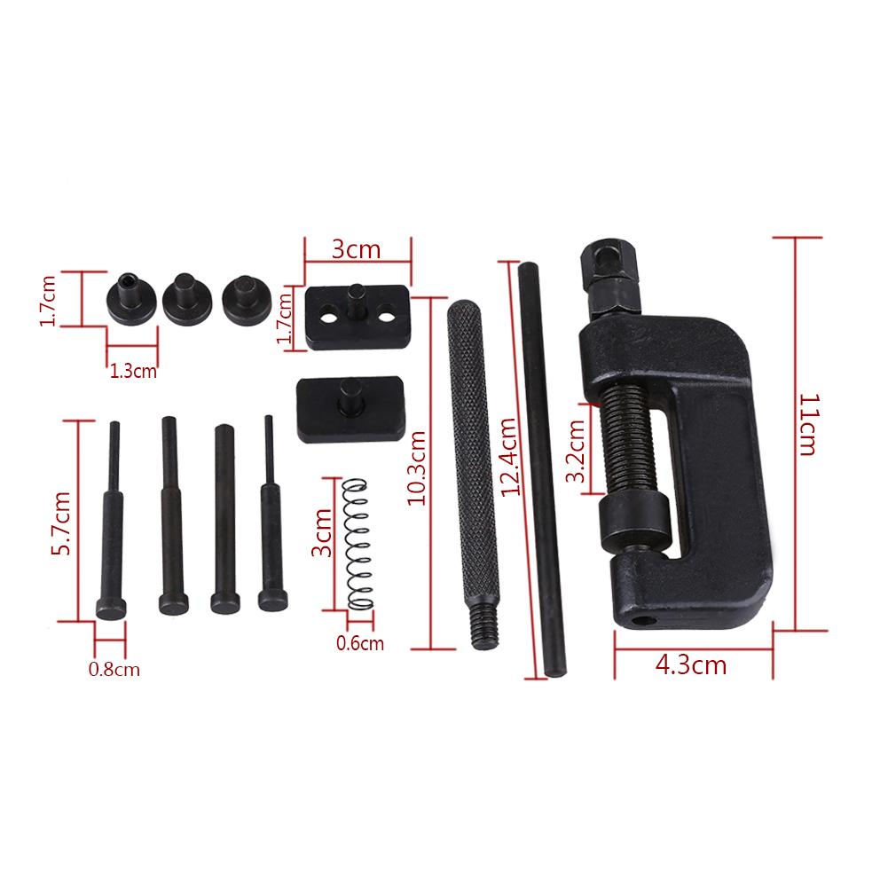 13Pcs Bike Motorcycle Cam Drive Chain Breaker Rivet Cutter Tool Kit