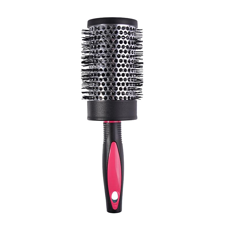 Runder Lockenwickler Kamm Haarstyling Nylonbürste Thermisches Aluminiumrohr Bürstenkopf für Frau Mann Haare föhnen und trocknen