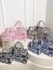 2025 Women's Large Capacity Fashion Tote: Simple Print Handbag & Souvenir Shopping Bag