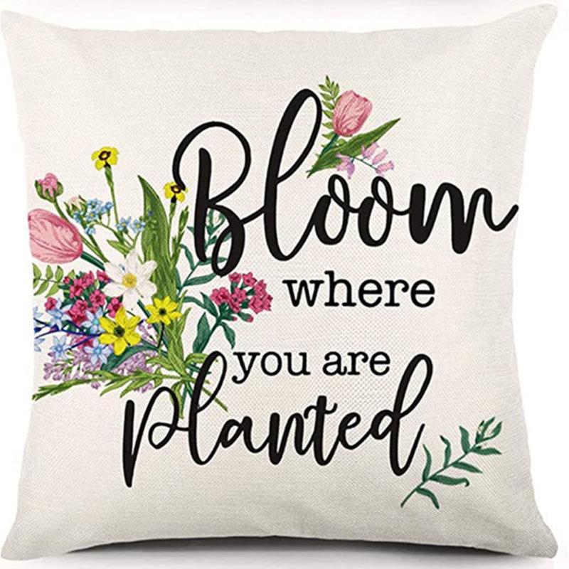 Spring Pillow Case Sofa Waist Pillow Case Garland Truck Light Luxury Home Office Pillow Pillow Case
