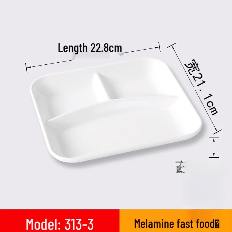White Melamine 4-Compartment Rectangular Serving Trays, 10-Pack