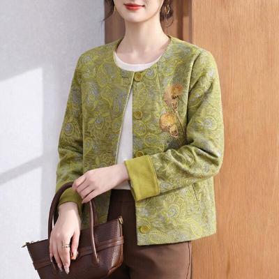 Eleganter Cardigan-Windbreaker im kleinen Duftstil für Frauen mittleren Alters