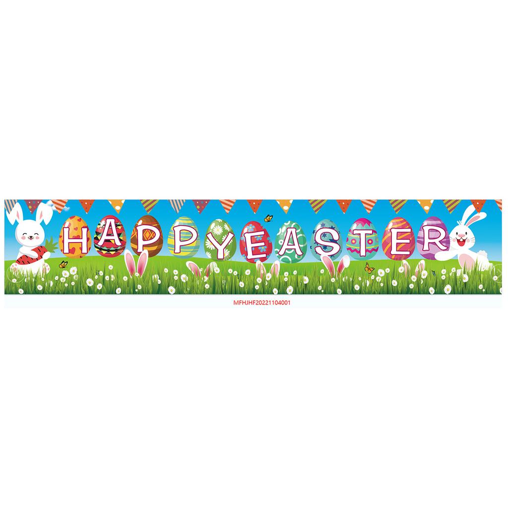 300 * 50Cm Easter Courtyard Porch Fence Decorative Banner Rabbit Egg Poster Custom