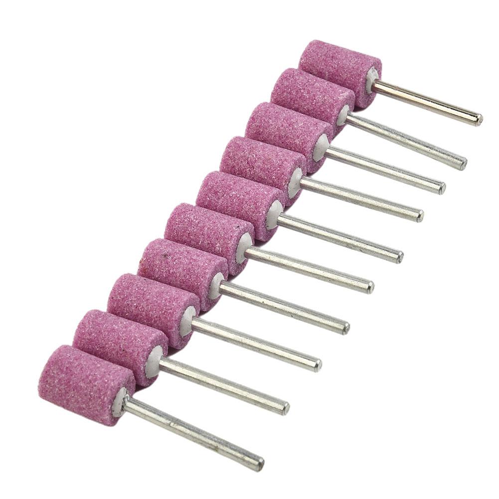10Pcs Abrasive Mounted Grinding Stone Head 12mm Abrasive Polishing Wheel Bit Shank For Dremel Rotary Tools Grinder Drill