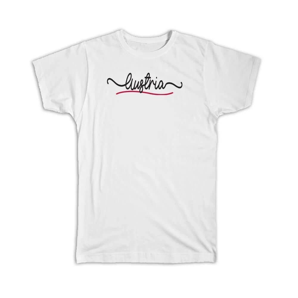 Gift T-Shirt : Austria Flag Colors Austrian Travel Expat Country Minimalist 3XL