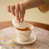 150ML wood gray ceramic underglaze color covered bowl hand-painted persimmon kung fu tea set gaiwan tea set