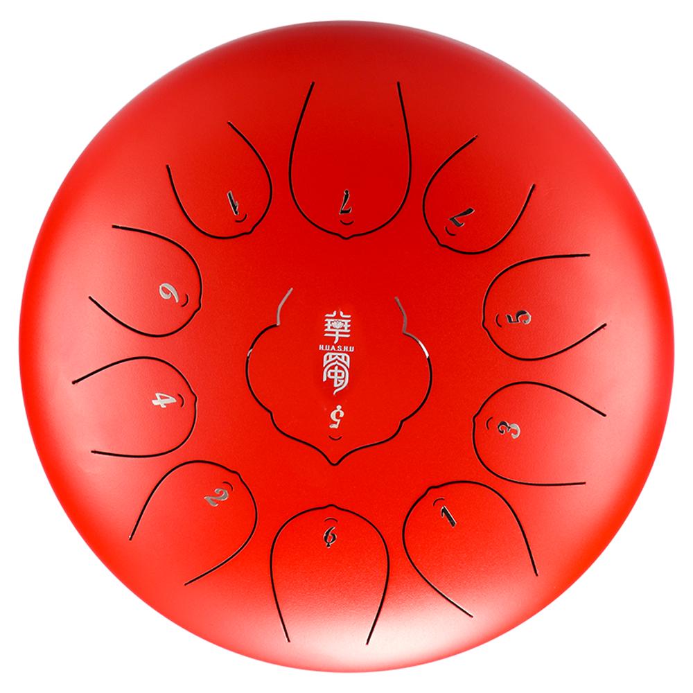 12 Inch 11-Tone Steel Tongue Drum Mini Hand Pan Drums with Drumsticks Percussion Musical Instruments