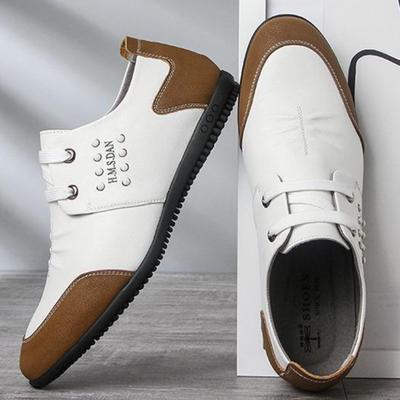 Men’s  Double Color Matching Men's Large Business Formal Leather Male  Casual Shoes