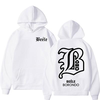 Rapper Beele Borondo Tour 2025 Merch Hoodies Herren Damen Mode Vintage Langarm Pullover Lässiges Baumwoll-Sweatshirt Streetwear