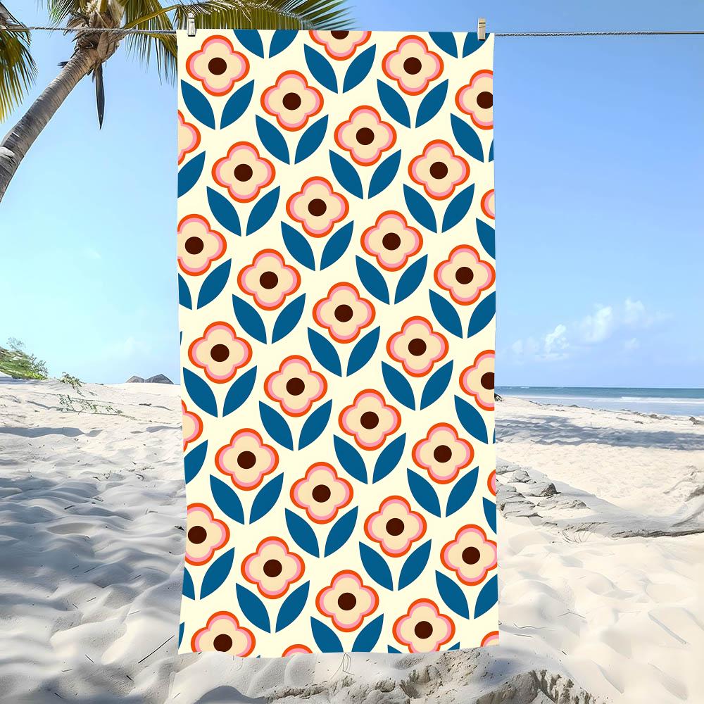 Quatrefoil Pattern Towel Beach Towel Oversized Super Absorbent Soft Swim Beachtowels For Men, Women